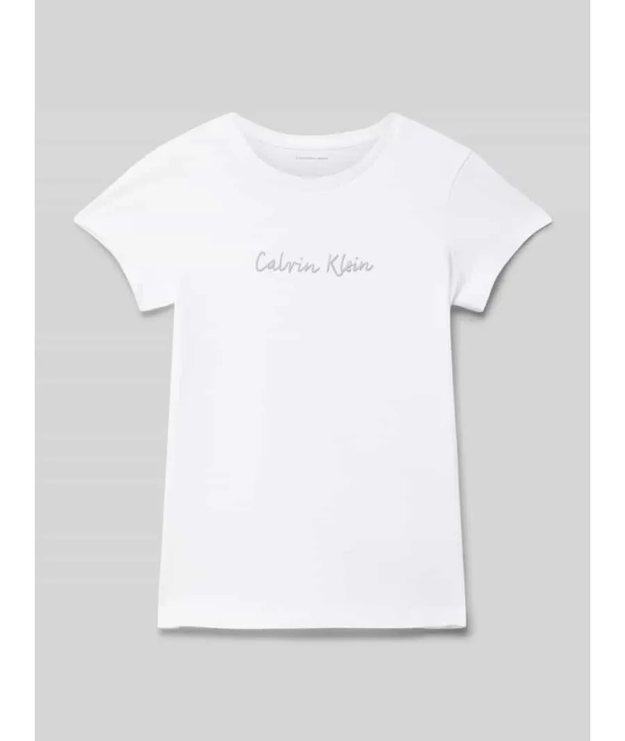 obrazek 1 Calvin Klein Jeans T-Shirt Script Logo IG0IG02857 Biały Slim Fit
