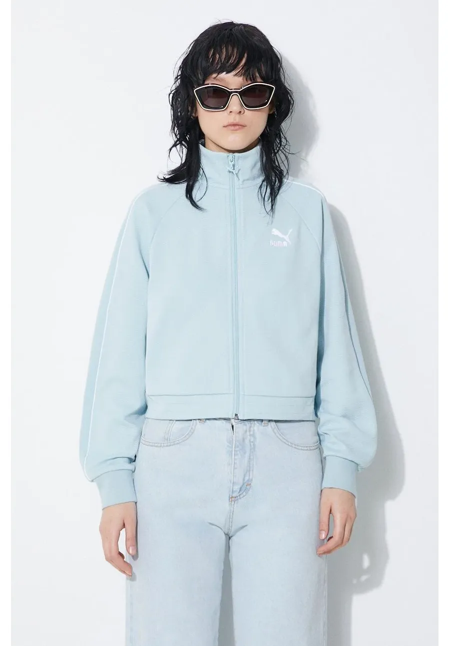 obrazek 1 Puma bluza T7 damska kolor niebieski gładka 624211