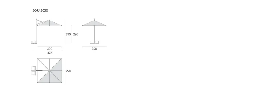 obrazek 2 Stylowy kwadratowy wysuwany aluminiowy parasol na wsporniku do ogrodu