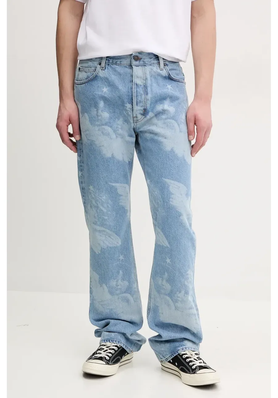 obrazek 1 Fiorucci jeansy Angel Print Straight Fit Jeans męskie U02SPDJE075DN03DN02