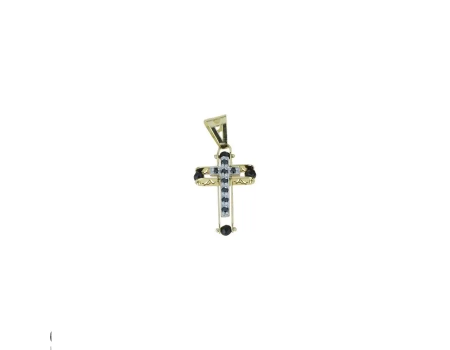 obrazek 1 Męski dweukolorowy krzyż z włoch 18x12mm
