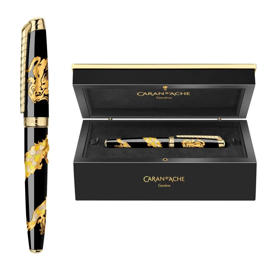 obrazek 4 Luksusowe limitowane pióro wieczne Dragon Straw Marquetry