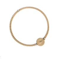 Picture Luxurious gold bracelet with a satin ball with a diameter of 65 mm.