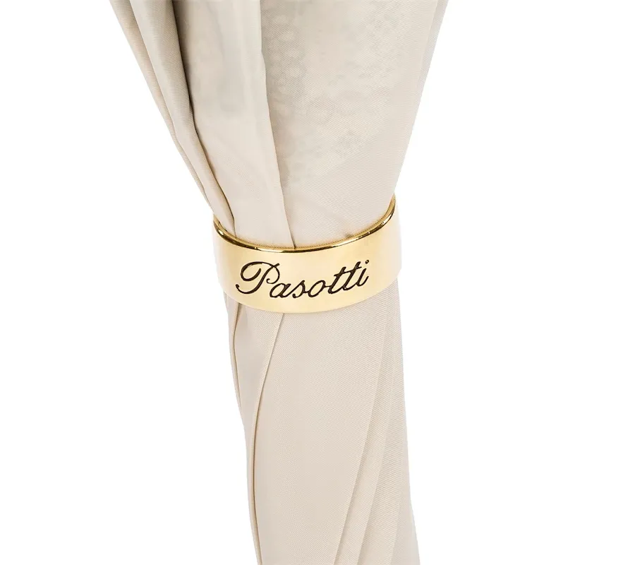 obrazek 5 Piękny stylowy parasol damski w kolorze perłowym z wyjątkową rączką - Pasotti