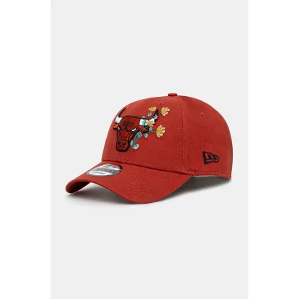 Zdjęcie New Era czapka z daszkiem bawełniana FLOWER ICON 9FORTY® CHICAGO BULLS kolor czerwony z aplikacją 60565525