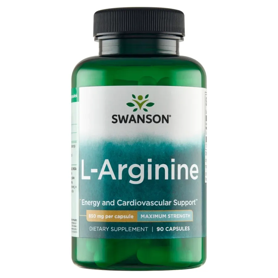 obrazek 1 Swanson L-arginina Forte 850 mg, 90 Kapsułek