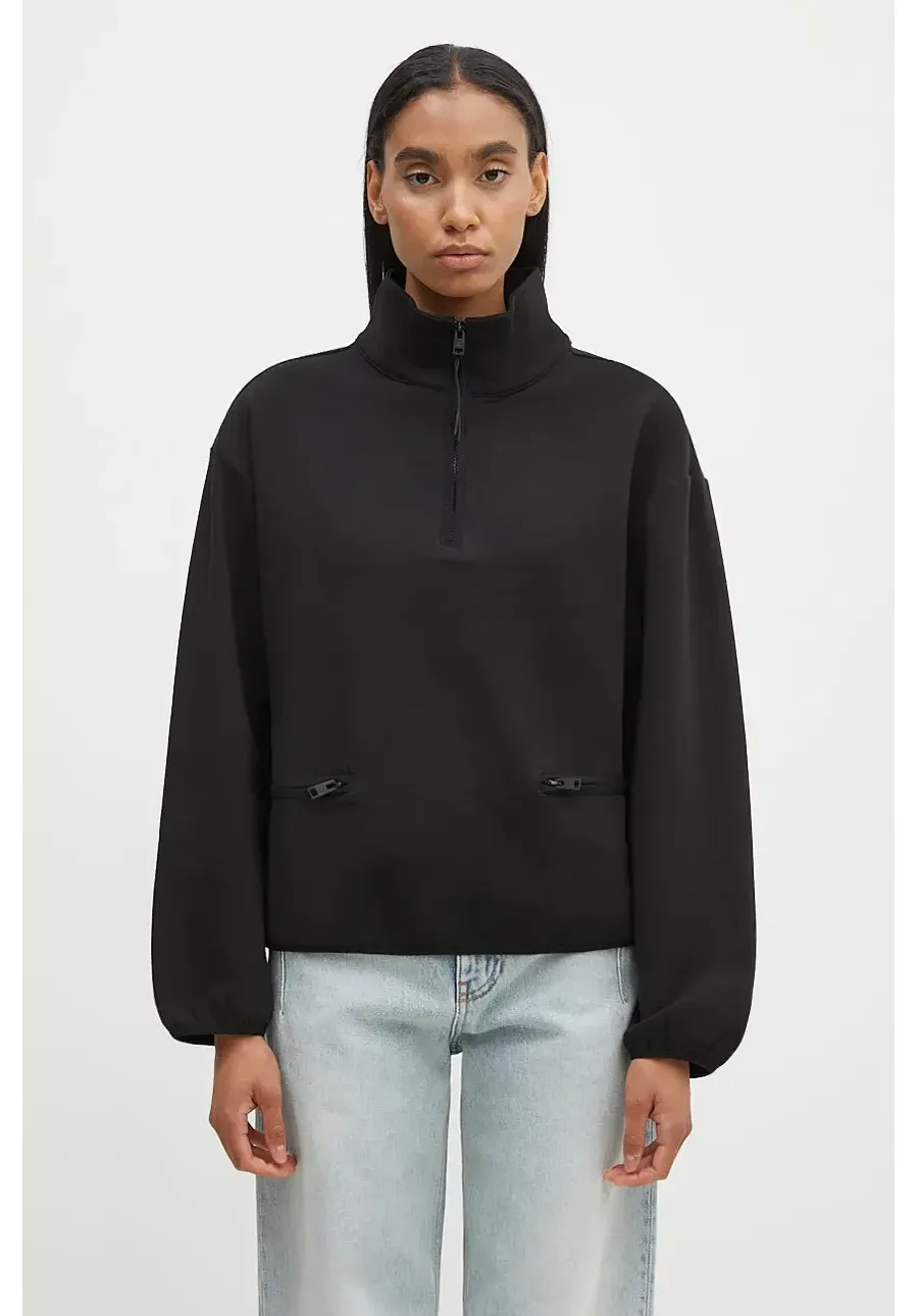 obrazek 1 Woolrich bluza Interlock Fleece Half Zip damska kolor czarny gładka CFWWSW0136FRUT3865
