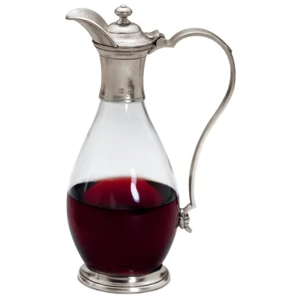 Zdjęcie Gustowna karafka z kryształowego szkła i pewteru