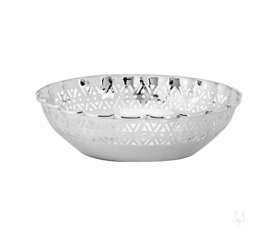 obrazek 1 Stylowa platerowana srebrem ażurowa miska - Zaramella Argenti