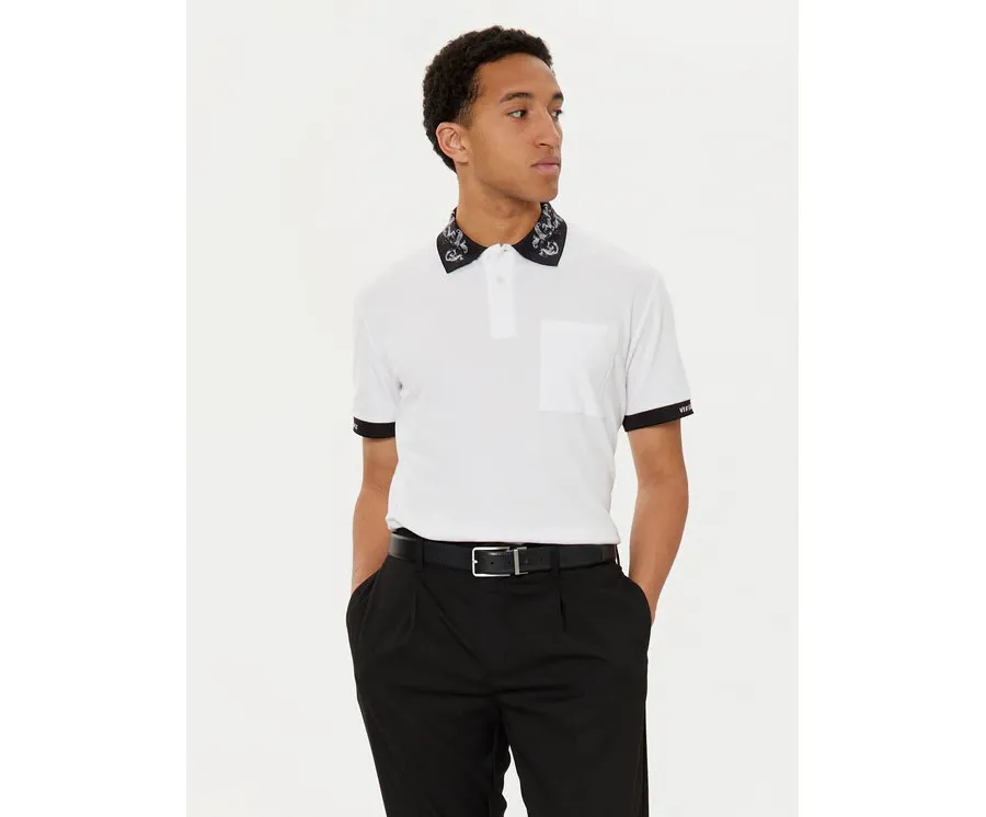 obrazek 1 Versace Jeans Couture Polo 78GAGT04 Biały Regular Fit