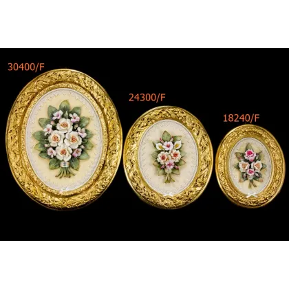 Zdjęcie Luksusowy obraz z porcelany w okrągłej ramie