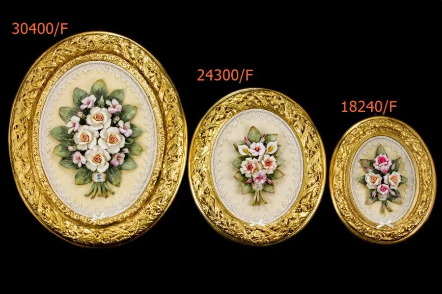 obrazek 1 Luksusowy obraz z porcelany w okrągłej ramie