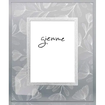 Picture Stylish silver photo frame 9x13 cm decorated with a flower motif