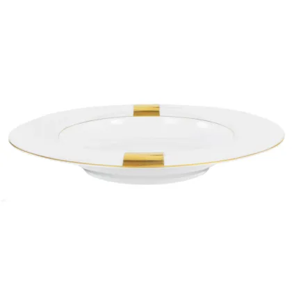 Zdjęcie Stylowy okrągły 24-centymetrowy porcelanowy talerz do zupy z Niemiec – Tettau