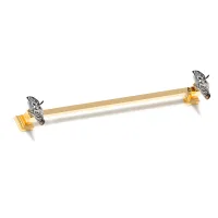 Picture Beautiful stylish 24K gold towel rack with cast enamel zebra - Il Paralume Marina