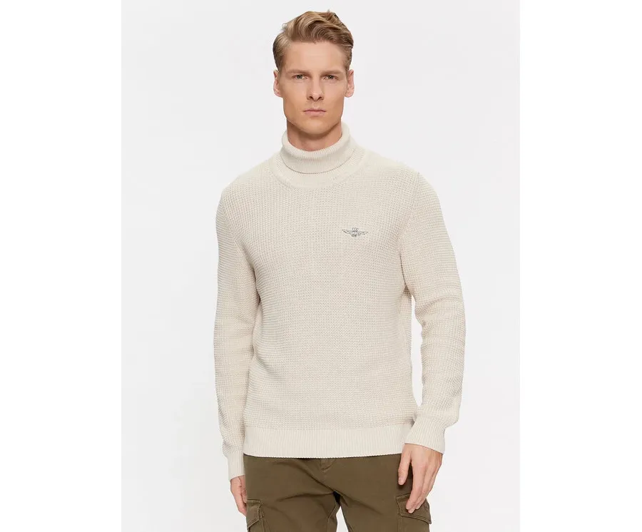 obrazek 1 Aeronautica Militare Golf 232MA1451L512 Écru Regular Fit
