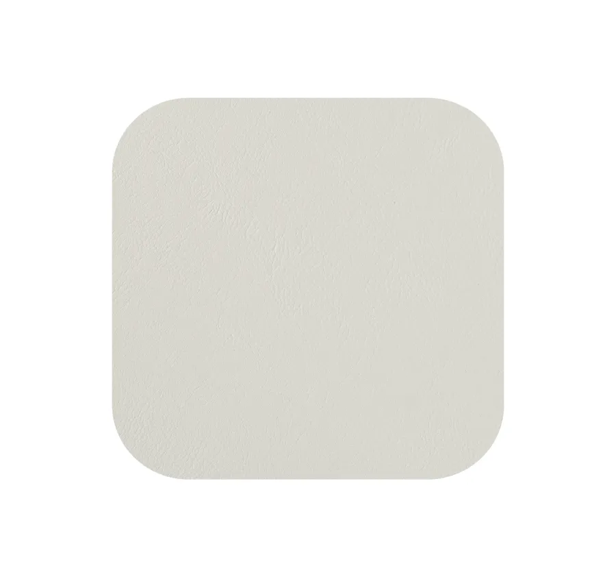 obrazek 2 Skórzana kwadratowa podkładka pod szklankę w kolorze białym i kremowym