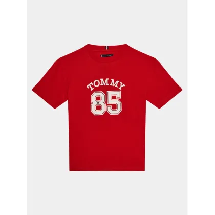 Zdjęcie Tommy Hilfiger T-Shirt Mesh Varsity Tee S/S KB0KB08683 Czerwony Regular Fit