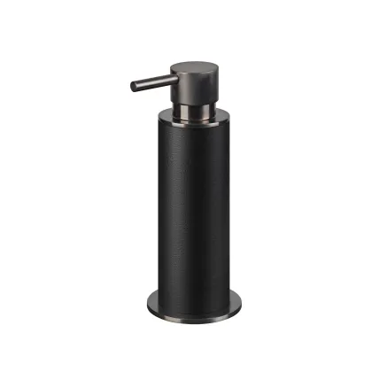 Picture Stylish black dispenser Ø7xH19 cm with graphite matte finish