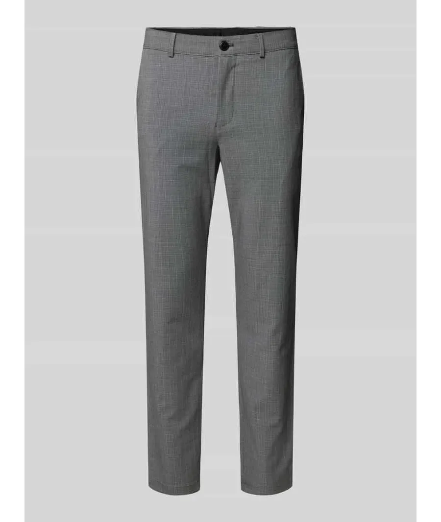 obrazek 1 Spodnie materiałowe o kroju slim fit ze szlufkami na pasek model ‘ROBERT’