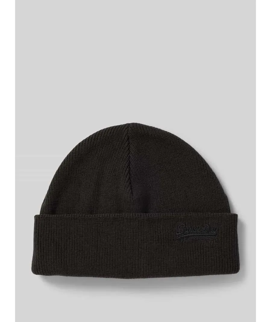 obrazek 1 Czapka beanie z szerokim brzegiem i wyhaftowanym logo