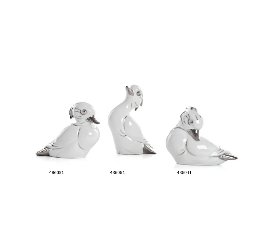 obrazek 2 Porcelanowa figurka kaczki wyginającej szyję esowato