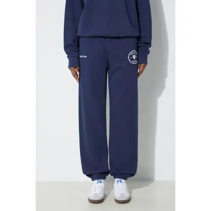 Zdjęcie Sporty & Rich spodnie dresowe bawełniane Eden Crest Sweatpants kolor granatowy z nadrukiem SW1072NA