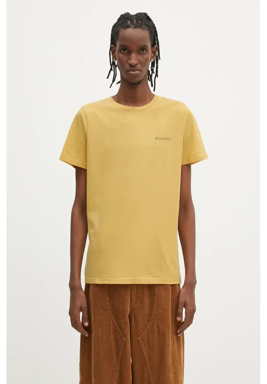 obrazek 1 Columbia t-shirt bawełniany Rapid Ridge Back Graphic męski kolor żółty z nadrukiem 1934824