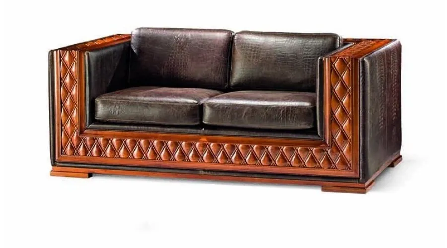 obrazek 1 Piękna dwuosobowa pikowana sofa w stylu antycznym