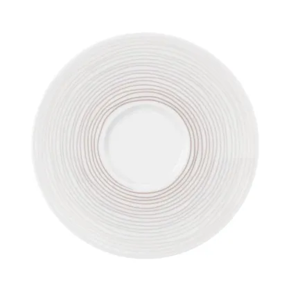 Zdjęcie Duży porcelanowy spodek 16,5 cm o brązowym delikatnym zdobieniu - Seltmann Weiden