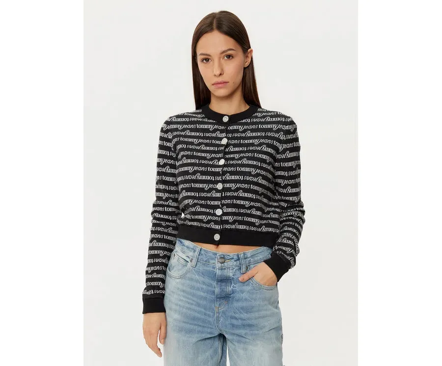 obrazek 1 Tommy Jeans Kardigan DW0DW19340 Czarny Slim Fit