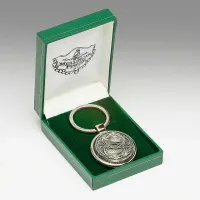 Picture Keychain with an emblem decorated with a Celtic pattern made of pewter