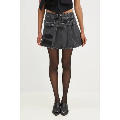 Zdjęcie AMBUSH spódnica jeansowa Denim Pleats Skirt kolor czarny mini rozkloszowana BWYF002F24DEN0011100