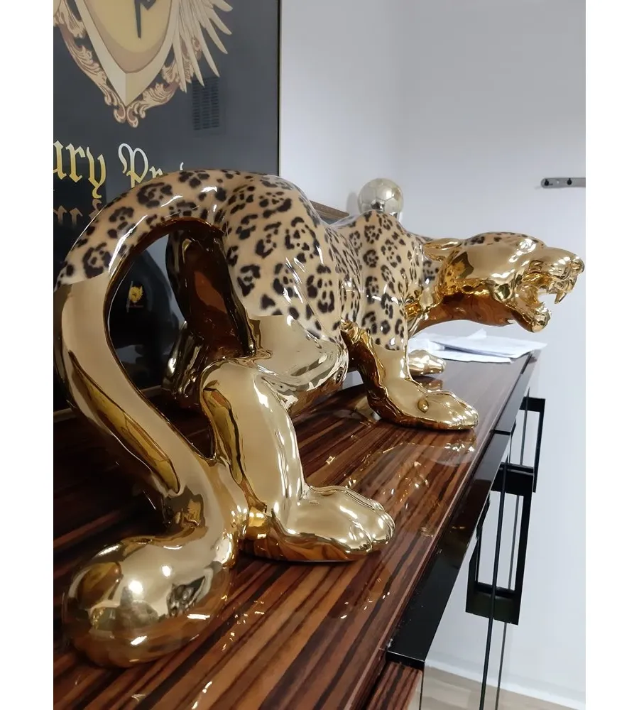 obrazek 9 Dekoracja do salonu - przepiękny złoty leopard