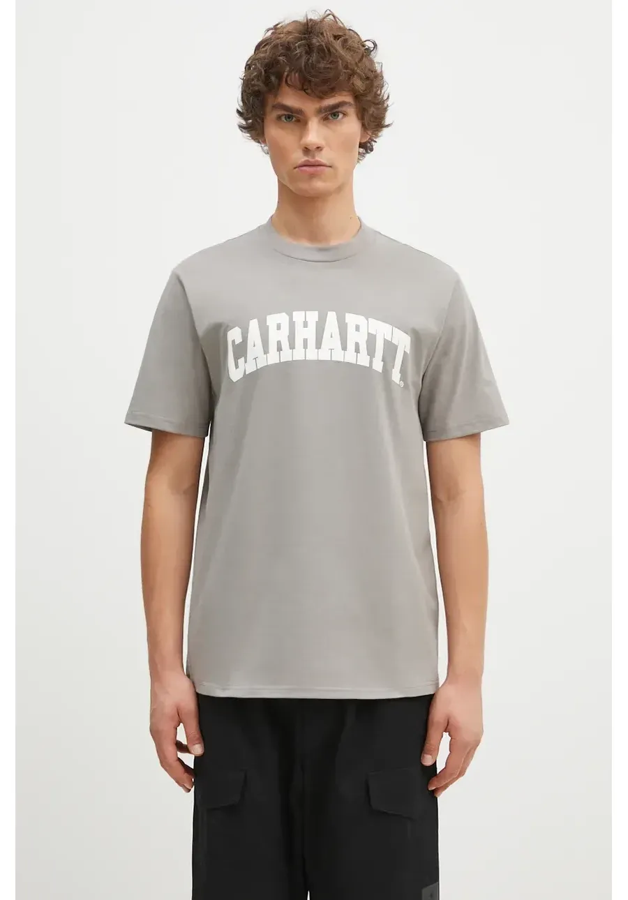 obrazek 1 Carhartt WIP t-shirt bawełniany S/S University męski kolor szary z nadrukiem I034851.2DFXX