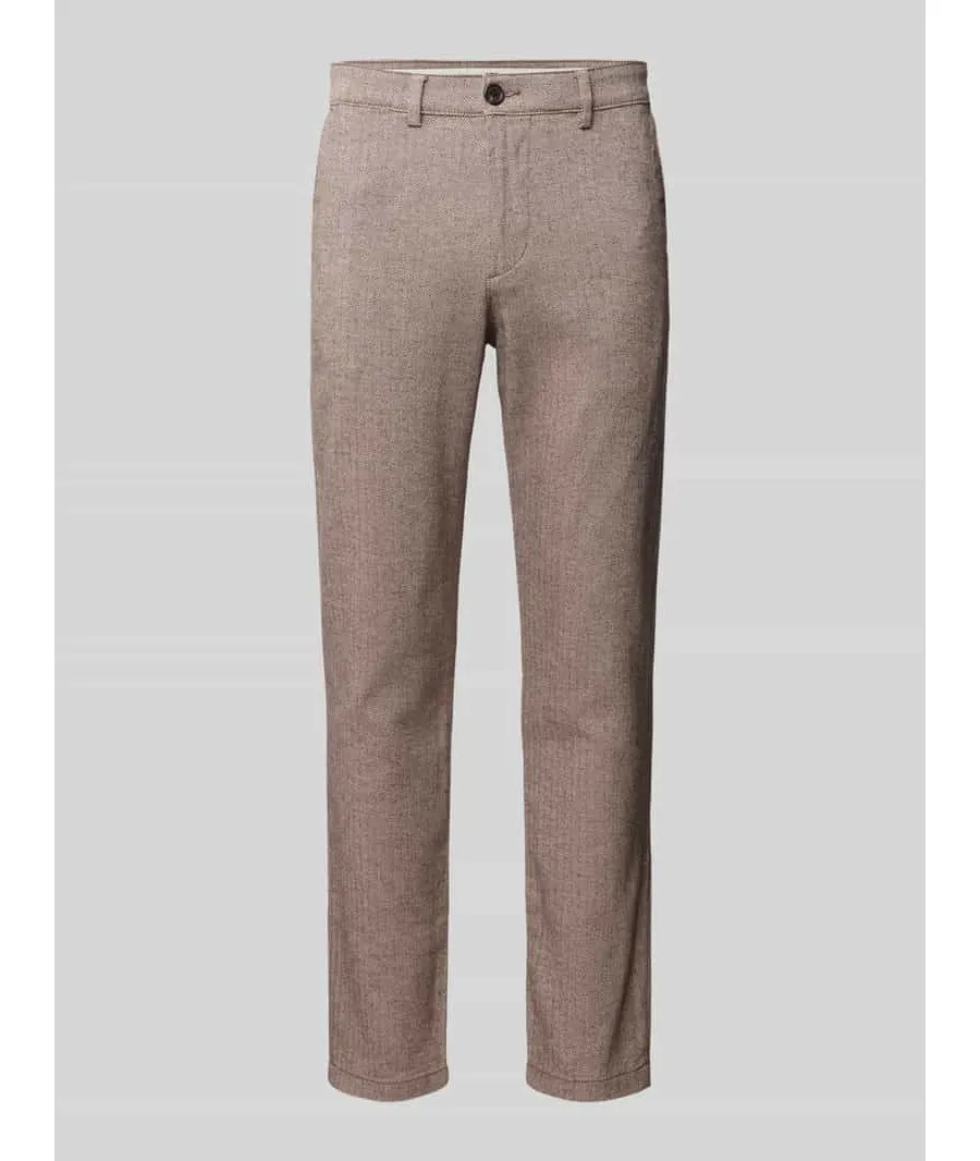 obrazek 1 Spodnie materiałowe o kroju slim fit ze szlufkami na pasek model ‘MILES’