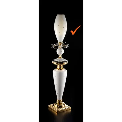 Zdjęcie Interesująca ceramiczna lampa z kryształkami