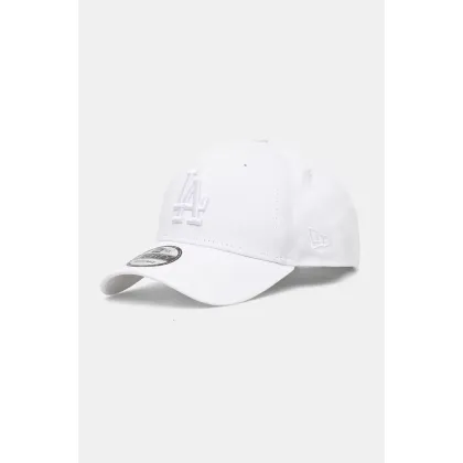Zdjęcie New Era czapka z daszkiem bawełniana LEAGUE ESSENTIAL 9FORTY® LOS ANGELES DODGERS kolor biały z aplikacją 60471461