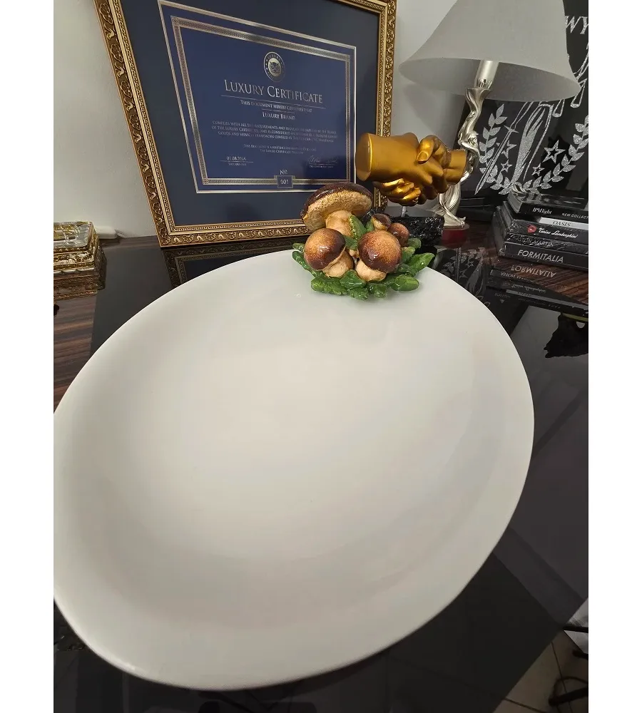 obrazek 8 Duża owalna taca zdobiona grzybami - Le Ceramiche