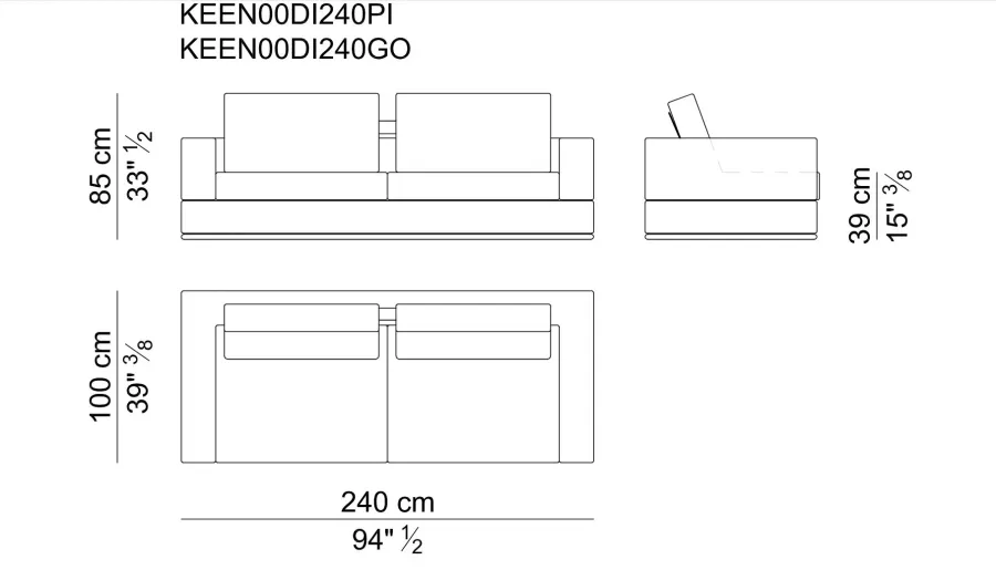 obrazek 2 Sofa 2-osobowa z malowaną podstawą i puchem