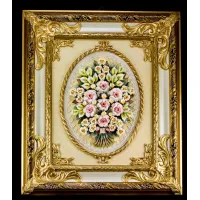 Zdjęcie Elegancki obraz z porcelany z dodatkiem kości słoniowej