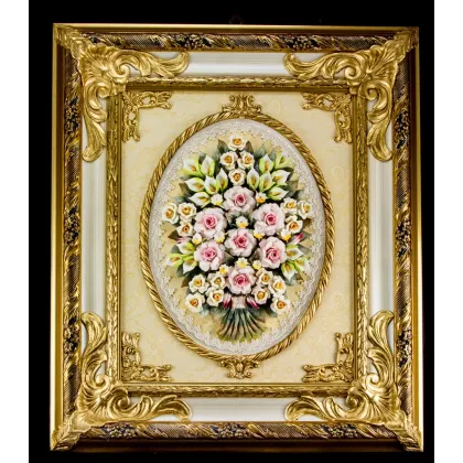 Picture An elegant picture made of porcelain with the addition of ivory