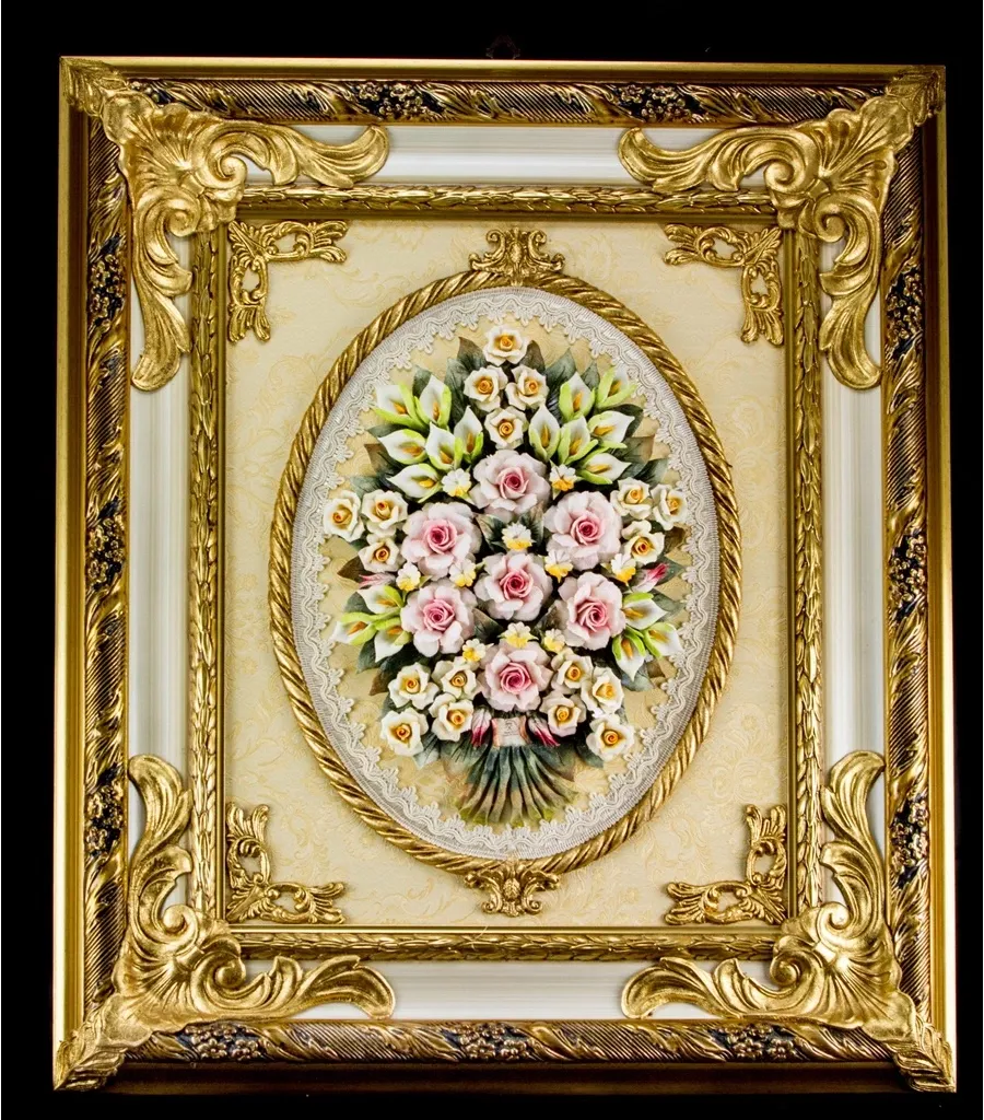 obrazek 1 Elegancki obraz z porcelany z dodatkiem kości słoniowej