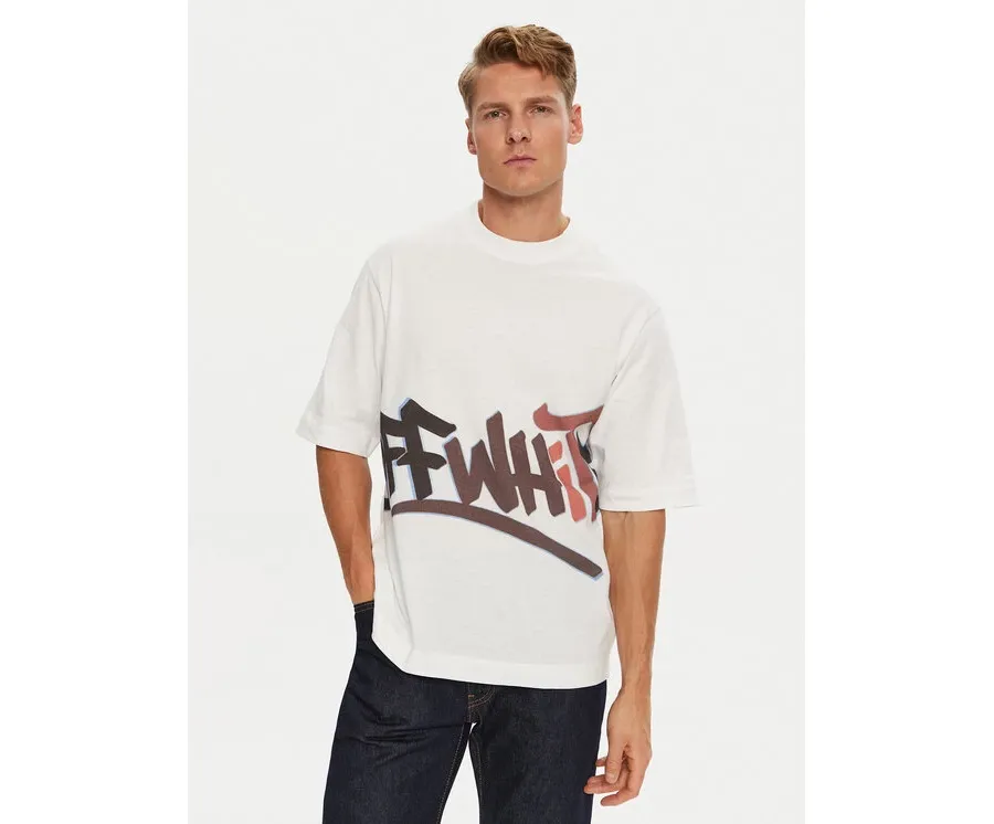 obrazek 1 Off-White T-Shirt OMAA119G21JER0050129 Biały Regular Fit