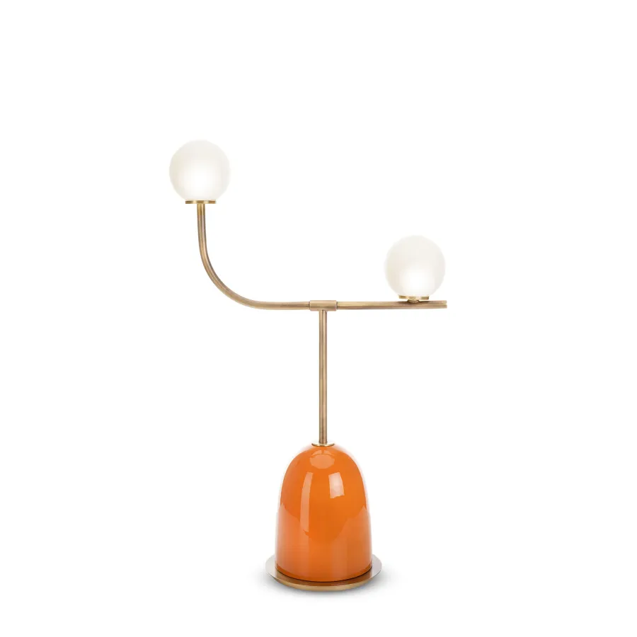obrazek 1 Lampa stołowa z zakrzywioną ceramiczną podstawą H.82xL.52xP.22 cm