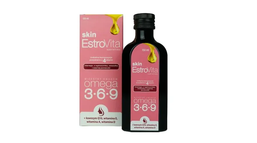obrazek 1 Estrovita Skin, Kwasy omega-3-6-9, Płyn  150 ml