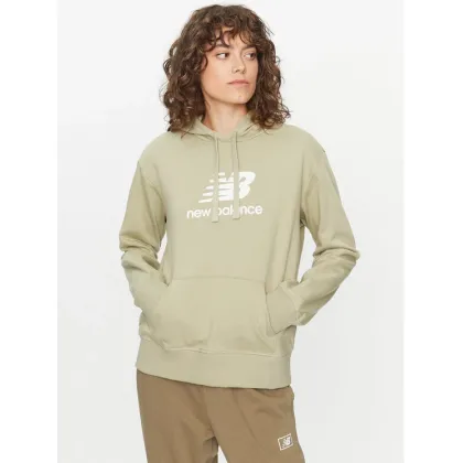 Zdjęcie New Balance Bluza Essentials Stacked Logo Hoodie WT31533 Zielony Regular Fit