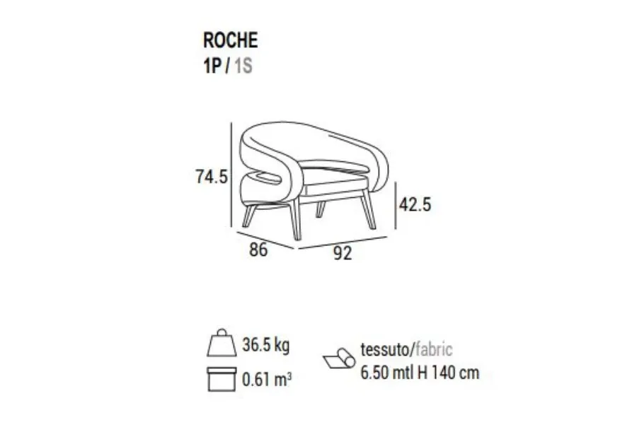 obrazek 4 Fantastyczny włoski fotel Roche do salonu
