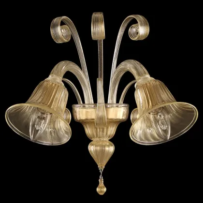 Zdjęcie Oryginalna włoska lampa ścienna - wykonana ręcznie ze szkła murano