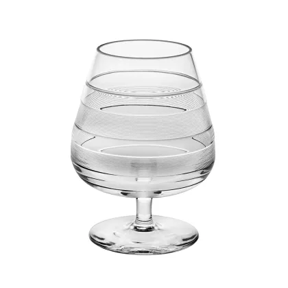 Zdjęcie Designerski puchar do wina wykonany z kryształu z reliefowym zdobieniem w poziome linie - Vista Alegre